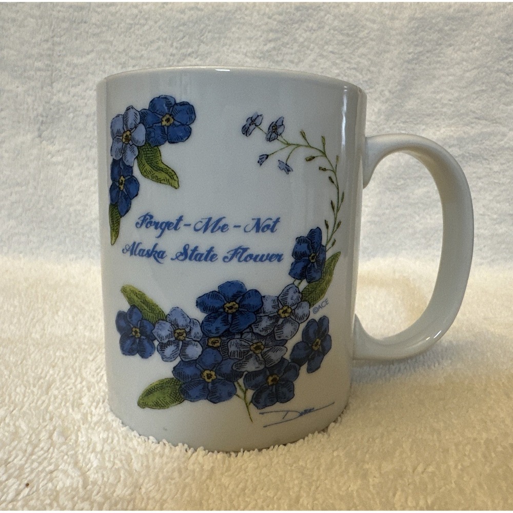 Artic Circle Alaska Ceramic Coffee Cup Mug Forget Me Not 3.75 X 3"